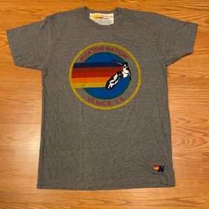 AVN circle logo tee. Heather Grey